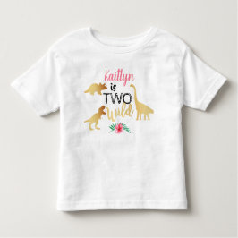 2歳のワイルドな恐竜娘たちのお誕生日 トドラーTシャツ