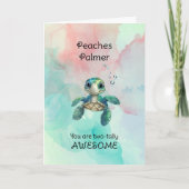 2歳の亀誕生日 カード (正面)