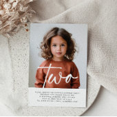 2歳の写真付き誕生日招待状 招待状