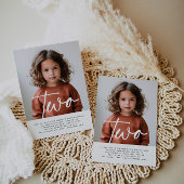 2歳の写真付き誕生日招待状 招待状