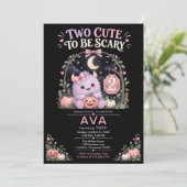 2歳の女の子の可愛いハロウィン誕生日 招待状 (スタンド正面)