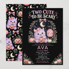 2歳の女の子の可愛いハロウィン誕生日 招待状