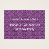 2歳の女の子の誕生日フォトカード (裏面)