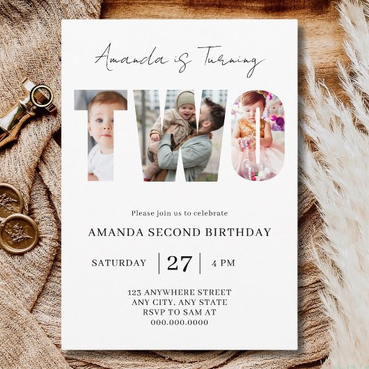2歳の女の子の誕生日 二歳の誕生日パーティー 招待状