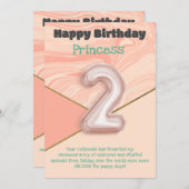 2歳の女の子ハッピーバースデーカード (正面/裏面)