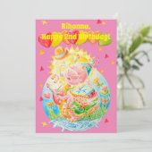 2歳の小さな女の子パーソナライズされた誕生日 サンキューカード (スタンド正面)