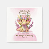 2歳の少女ドラゴン スタンダードカクテルナプキン (正面)