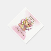 2歳の少女ドラゴン スタンダードカクテルナプキン (角)