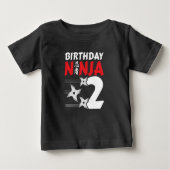 2歳の忍者パーティースターキッズ2nd誕生日 ベビーTシャツ (正面)