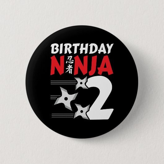 2歳の忍者パーティースターキッズ2nd誕生日 缶バッジ (正面)