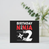2歳の忍者パーティースターズ 子供の2歳誕生日 ポストカード (スタンド正面)