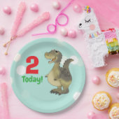 2歳の恐竜の誕生日 - 2回目の誕生日を祝うDino ペーパープレート (パーティー)