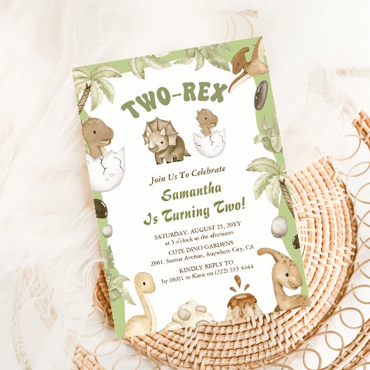 2歳の恐竜男子の誕生日パーティー 招待状