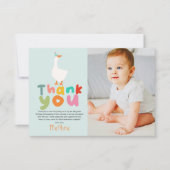 2歳の愉快なゴマちゃんの誕生日写真感謝カード サンキューカード (正面)