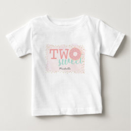 2歳の甘いドーナツピンクガール誕生日 ベビーTシャツ