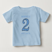 2歳の男の子の誕生日もクールスクールシャツ用 ベビーTシャツ (正面)