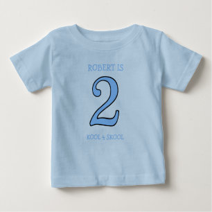 2歳の男の子の誕生日もクールスクールシャツ用 ベビーTシャツ