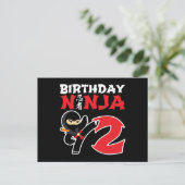 2歳の空手忍者パーティー子供の2歳の誕生日 ポストカード (スタンド正面)