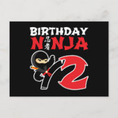 2歳の空手忍者パーティー子供の2歳の誕生日 ポストカード (正面)