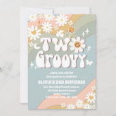 2歳の素敵な誕生日招待状「Two Groovy」 招待状 (正面)