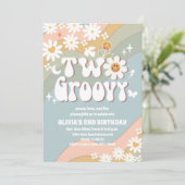 2歳の素敵な誕生日招待状「Two Groovy」 招待状 (スタンド正面)