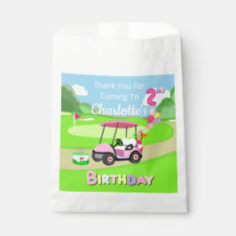 2歳の誕生日ありがとう ポルカドット ピンク ガールズゴルフ フェイバーバッグ