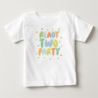 2歳の誕生日おめでとうパーティーボーイTシャツ ベビーTシャツ