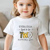 2歳の誕生日おめでとうフラワー トドラーTシャツ