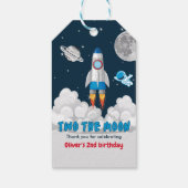 2歳の誕生日おめでとうムーンボーイ宇宙ロケット ギフトタグ (裏面)