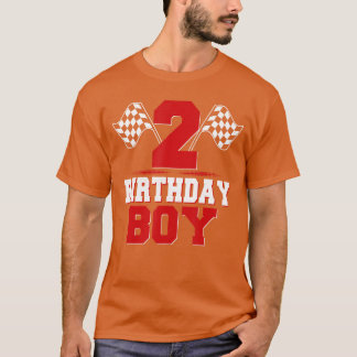 2歳の誕生日おめでとうレーシングドライバー男の子 Tシャツ