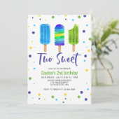 2歳の誕生日おめでとう招待状 Two Cool 招待状 (スタンド正面)