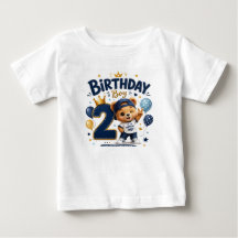 2歳の誕生日おめでとう！かわいいくまのTシャツ