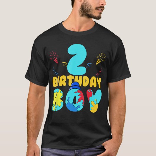 2歳の誕生日おめでとう ゲーミングパーティ 2歳 ゲーマー 男の子 Tシャツ (正面)