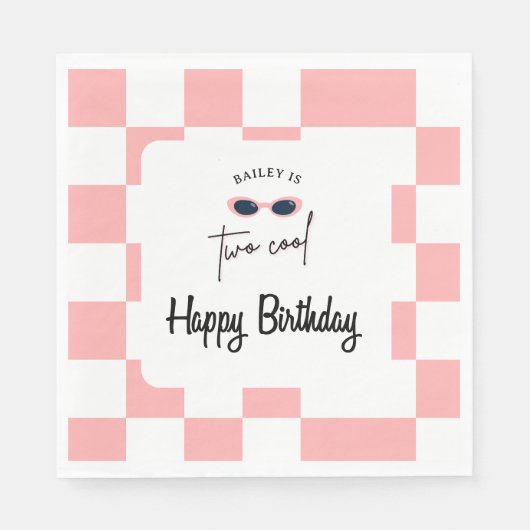 2歳の誕生日おめでとう スタンダードランチョンナプキン (正面)