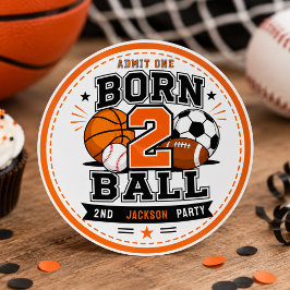 2歳の誕生日おめでとう スポーツ少年 ラウンドシール