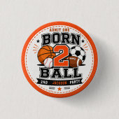 2歳の誕生日おめでとう スポーツ少年 缶バッジ (正面)