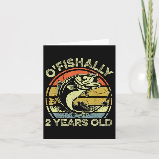 2歳の誕生日おめでとう フィッシングTシャツ 2歳 カード (正面)