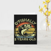 2歳の誕生日おめでとう フィッシングTシャツ 2歳 カード (黄色い花)