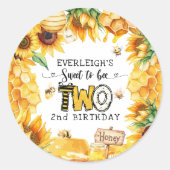 2歳の誕生日おめでとう フラワー ラウンドシール (正面)