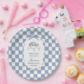 2歳の誕生日おめでとう ブルー レトロ ペーパープレート (パーティー)