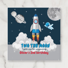 2歳の誕生日おめでとう ムーン・ボーイ・スペース・ロケット フェイバータグ