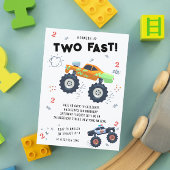 2歳の誕生日おめでとう!モンスタートラック 招待状