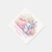 2歳の誕生日おめでとう ユニコーン 娘の2歳の誕生日 スタンダードカクテルナプキン (角)