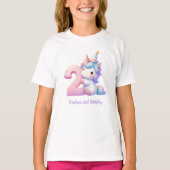 2歳の誕生日おめでとう ユニコーン 娘の2歳の誕生日 Tシャツ (正面)