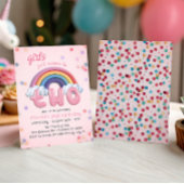2歳の誕生日おめでとう!レインボーの女の子 招待状