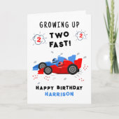 2歳の誕生日おめでとう レーシングカー カード (正面)