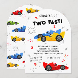 2歳の誕生日おめでとう!レースカーで競走しよう 招待状