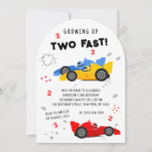 2歳の誕生日おめでとう！レースカーで競走しよう 招待状 (正面)