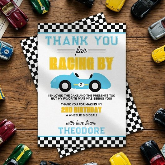2歳の誕生日おめでとう レースカー サンキューカード