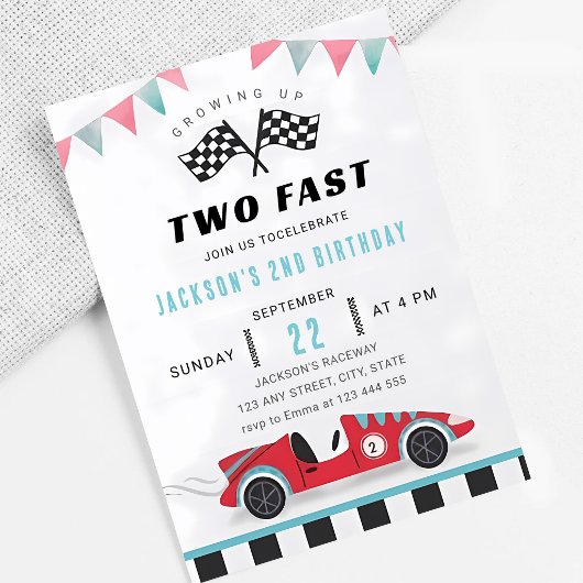 2歳の誕生日おめでとう レースカー 招待状